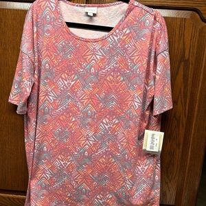 LuLaRoe Pink Graphic Relaxed T-Shirt